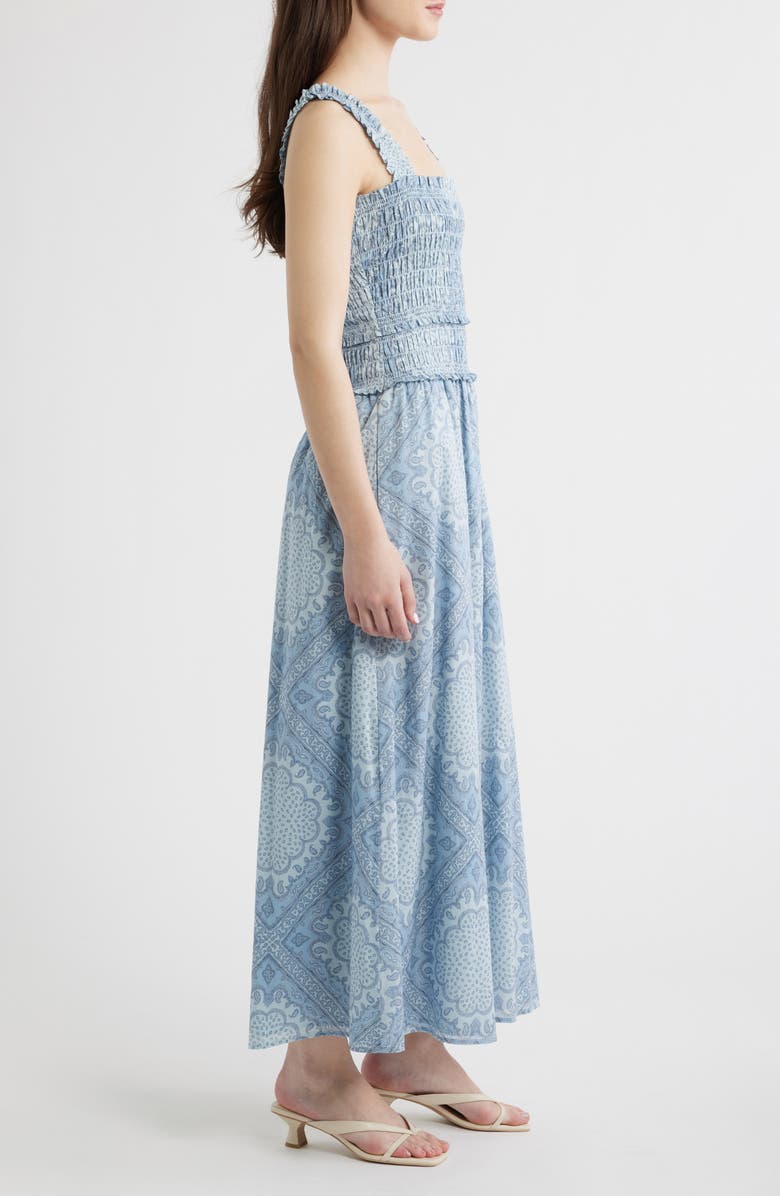 Hill House Home The Azalea Nap Cotton Maxi Dress, Alternate, color, Paisley Scarf Dusty Blue