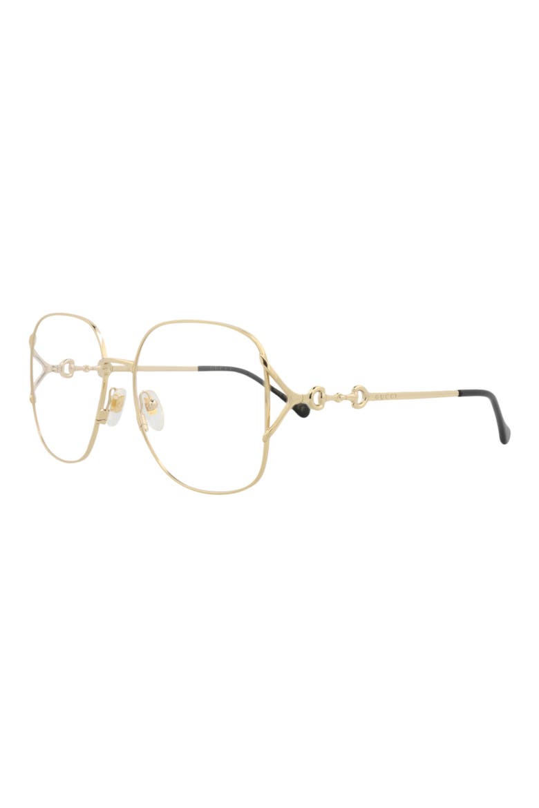 58mm Square Optical Glasses, Alternate, color, GOLD GOLD TRANSPARENT