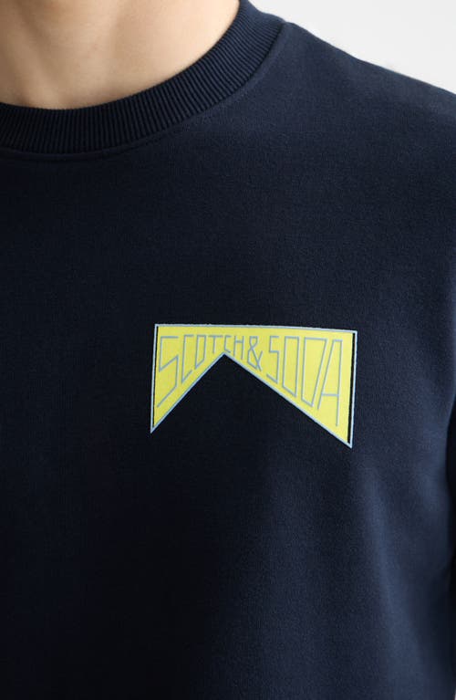Scotch & Soda Artwork Logo Sweatshirt In Blue