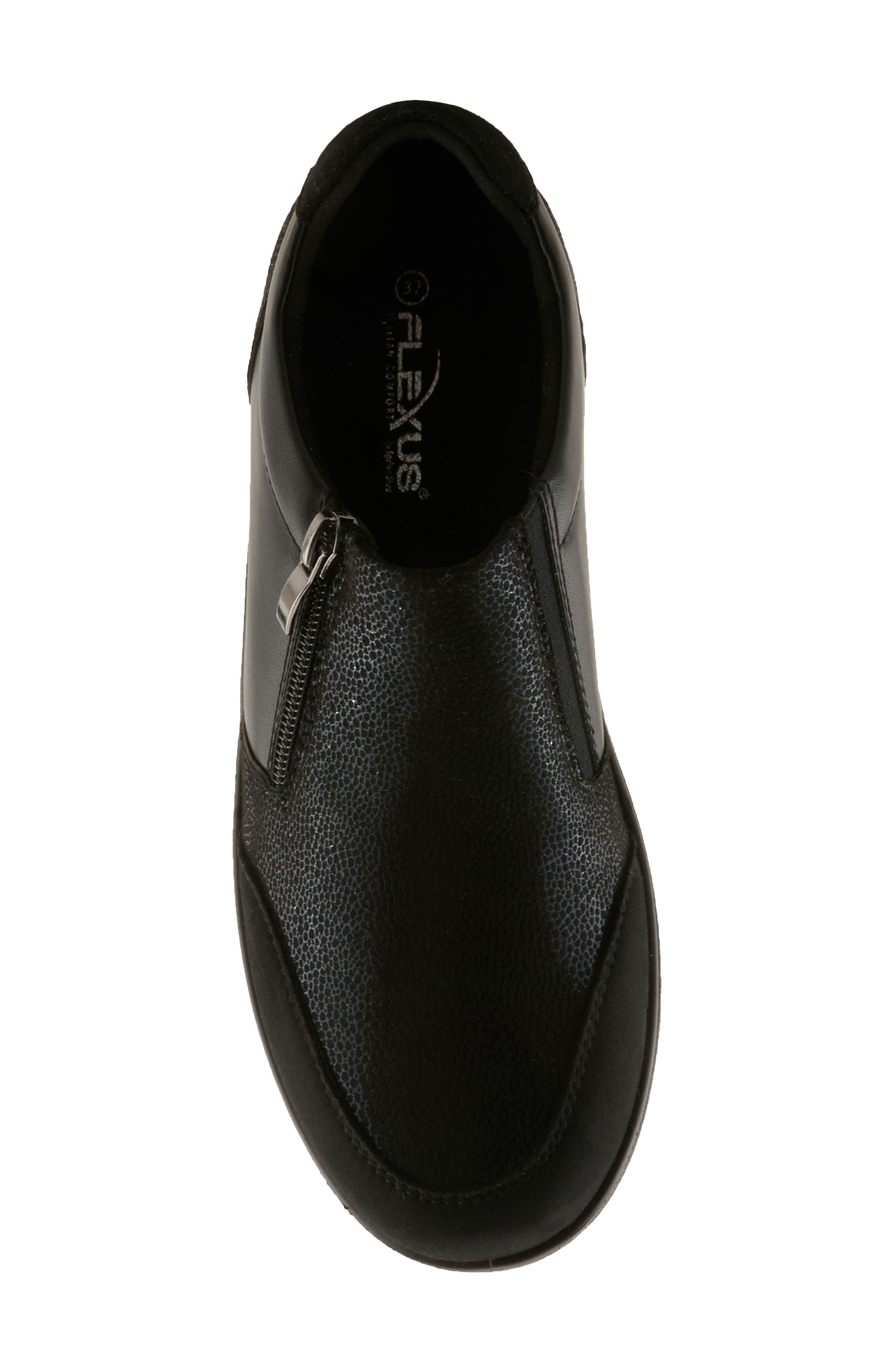 Canstela Faux Leather Slip On Sneaker, Alternate, color, BLACK