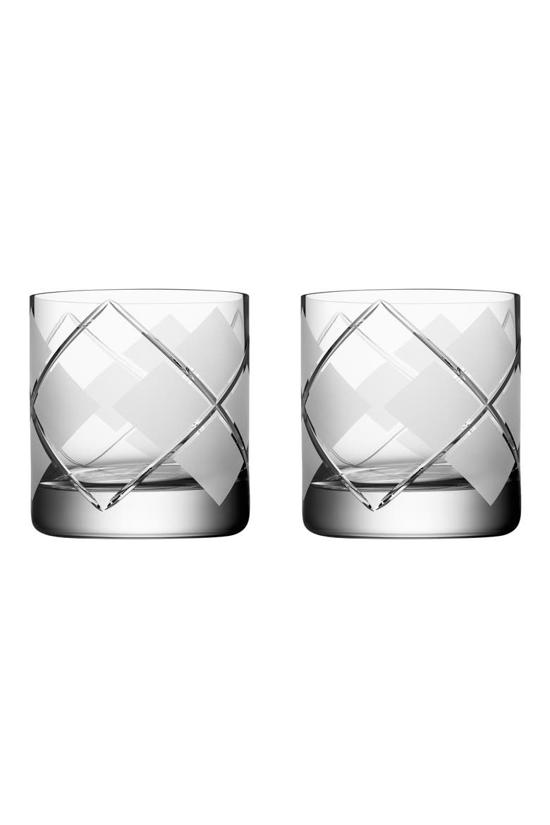 Argyle Set of 2 Old Fashion Glasses, Main, color, CLEAR