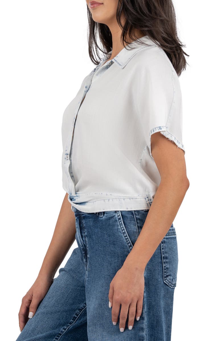 KUT from the Kloth Hosanna Twist Hem Chambray Button-Up Shirt, Alternate, color, 