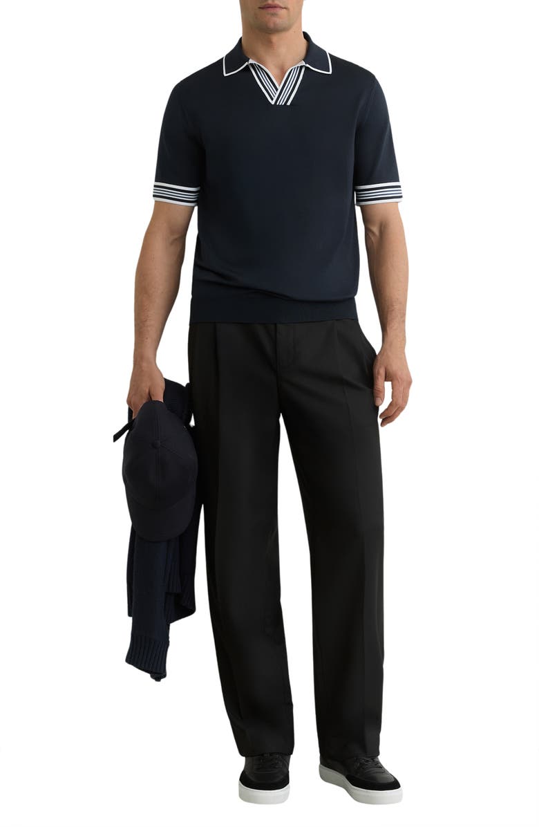 Reiss Poole Tipped Polo, Alternate, color, Navy