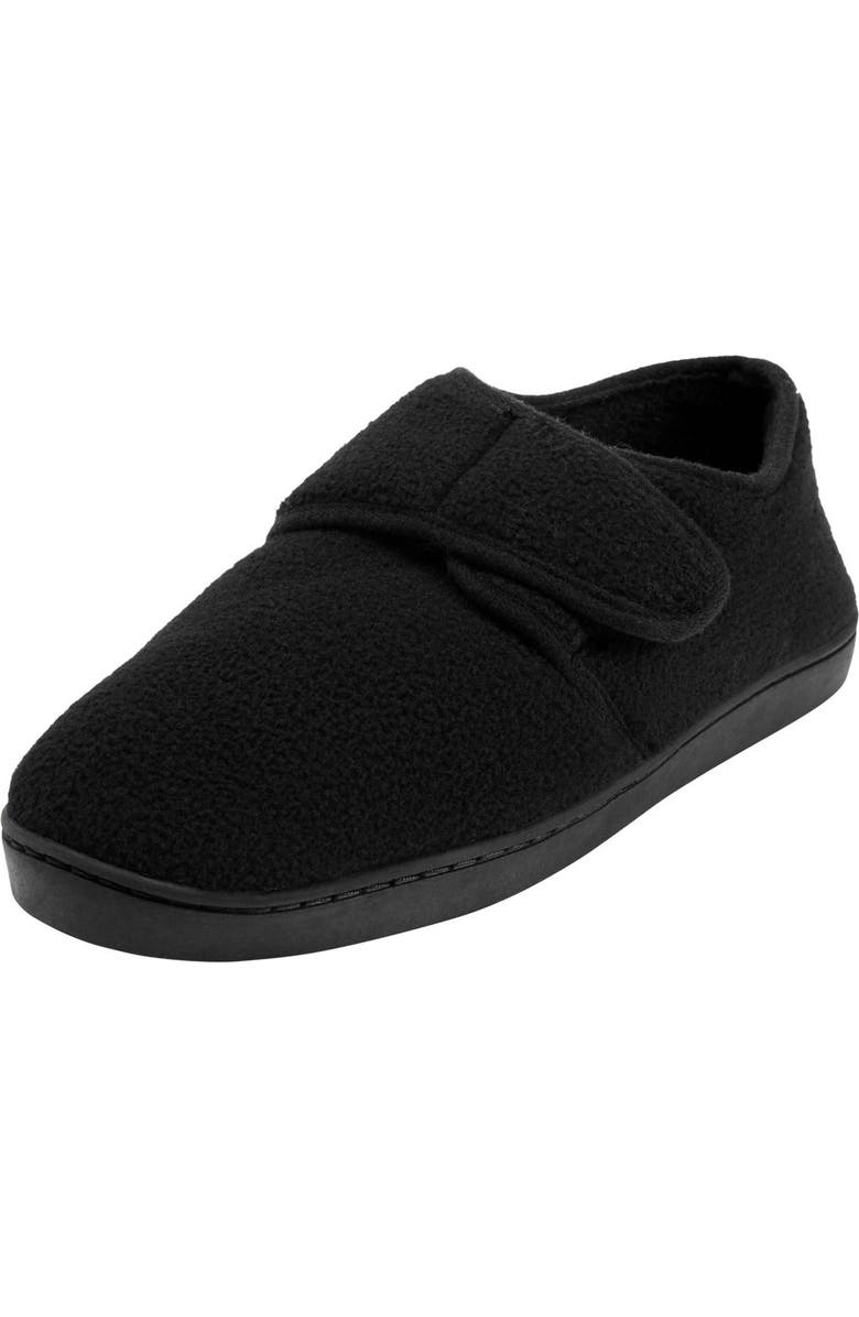 KingSize Adjustable Fleece Slippers, Main, color, Black
