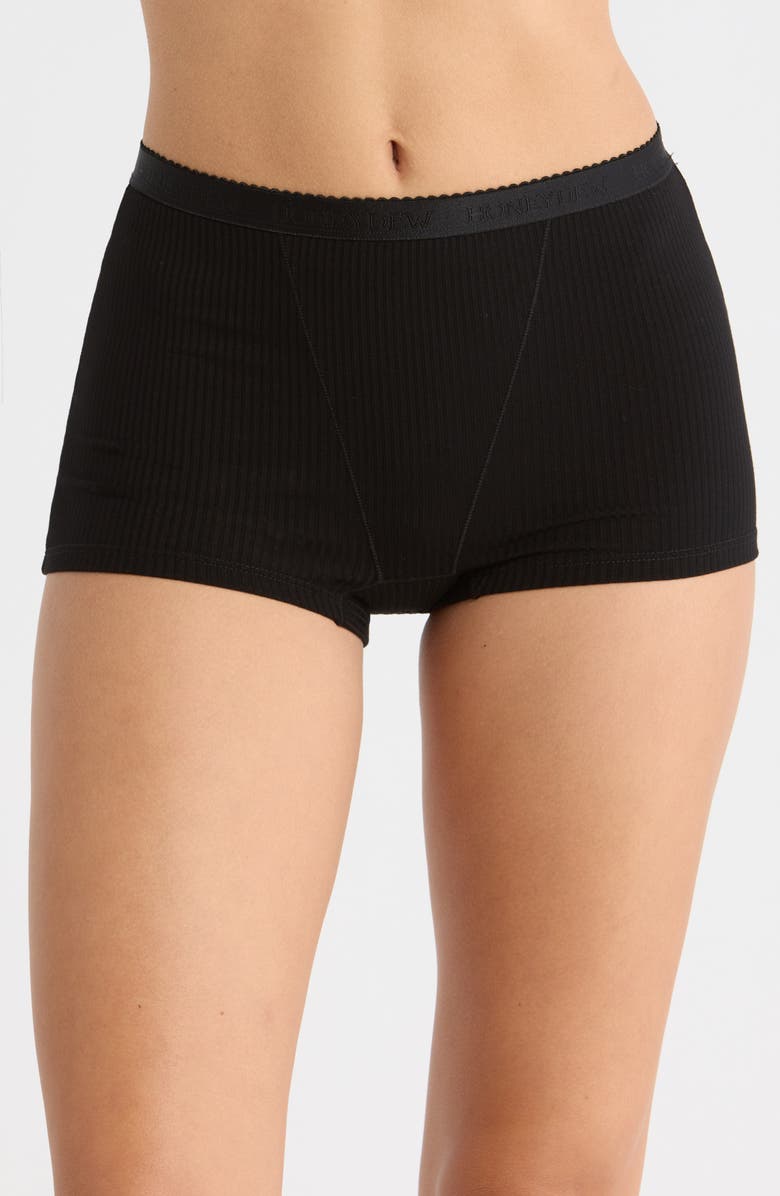Honeydew Emma Rib Boyshorts, Main, color, Black