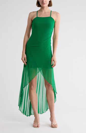 bebe High Low Mesh Dress