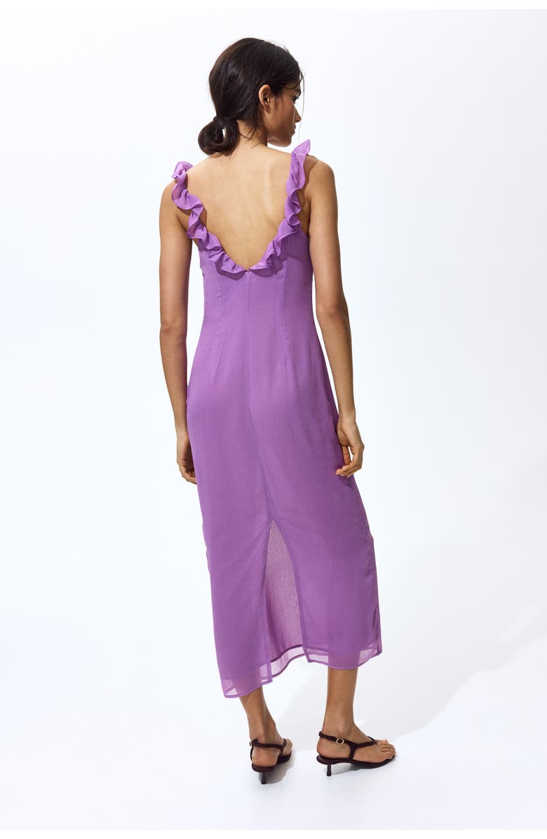H&M Frill-trimmed Crinkled Dress, Alternate, color, Purple