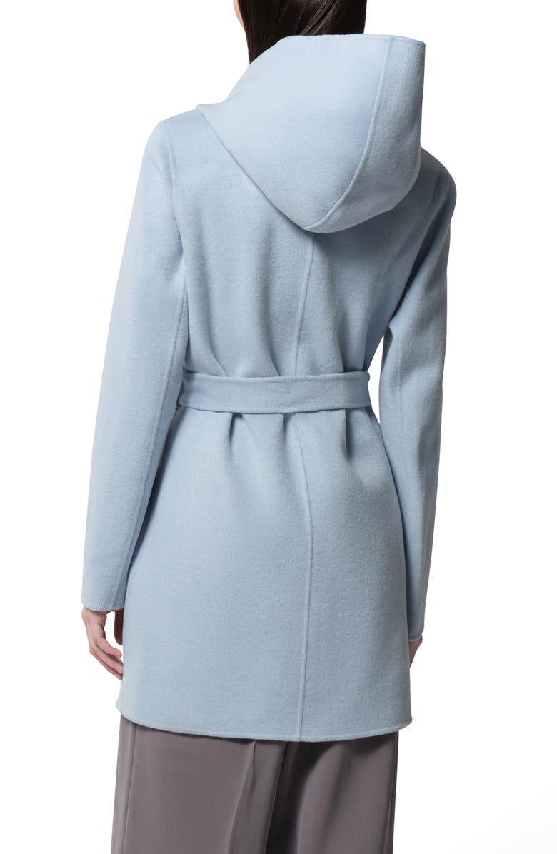 Soia & Kyo Arlette Tie Waist Hooded Wool Blend Jacket, Alternate, color,