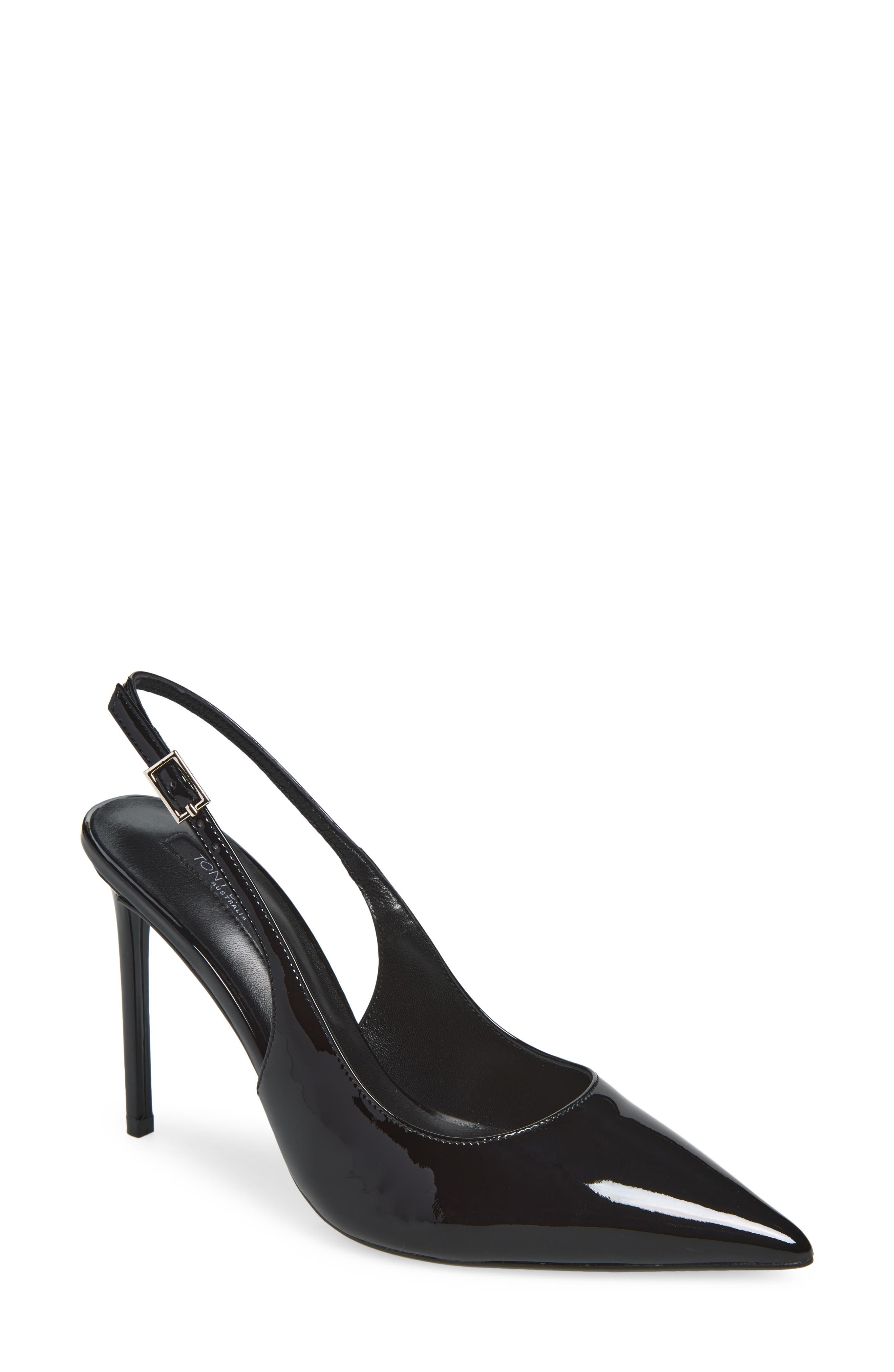 Asti Slingback Pointed Toe Pump, Main, color, BLACK PATENT