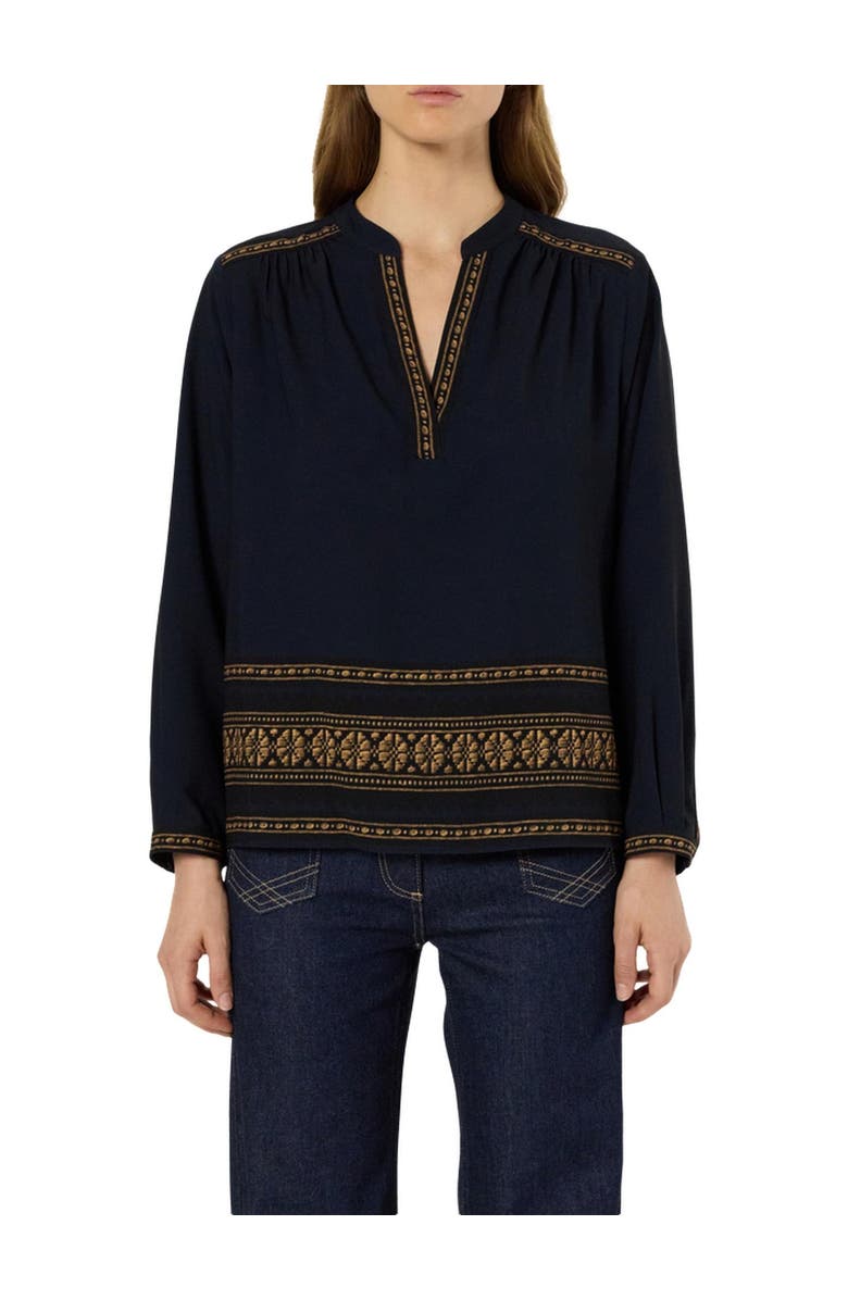 GERARD DAREL Aurelie Embroidered Pattern Blouse, Alternate, color, Navy Blue