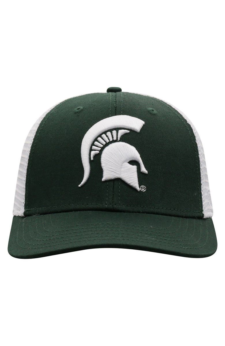 TOP OF THE WORLD Men's Top of the World Green/White Michigan State Spartans Trucker Snapback Hat, Alternate, color, Green