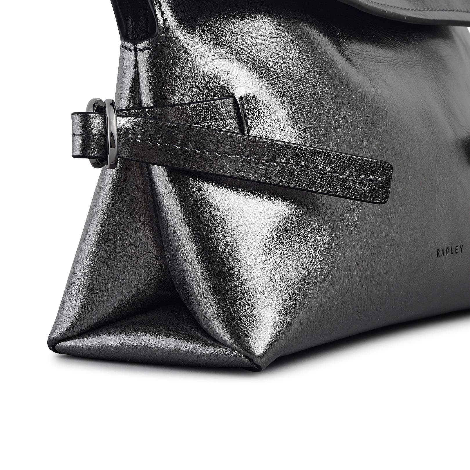 Radley Fleet Street - Metallic Medium Flapover Clutch, Alternate, color, Silver