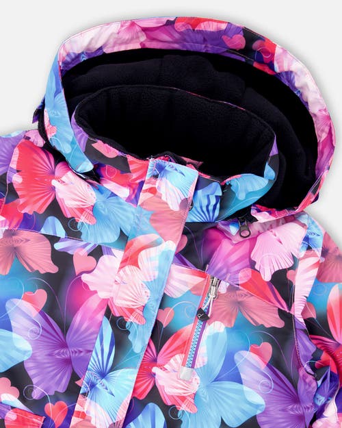 Deux Par Deux Two-piece Play Snowsuit With Butterfly Jacket In Blue