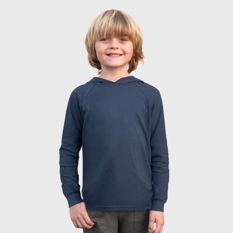 Boys Medium-Weight 100% Cotton Long Sleeve Hooded Tee with Cuffs (Toddler, Little Kid & Big Kid)