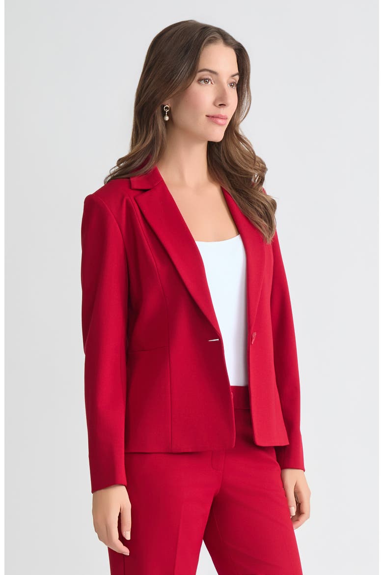 One-Button Seamed Waist Blazer, Alternate, color, FIRE RED