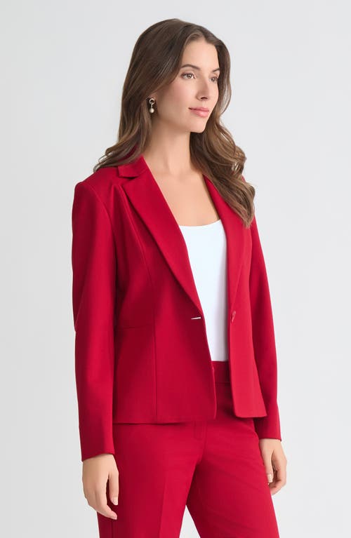 Kasper One-button Seamed Waist Blazer In Red