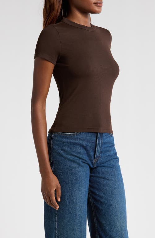 Frame Rib Baby Tee In Brown