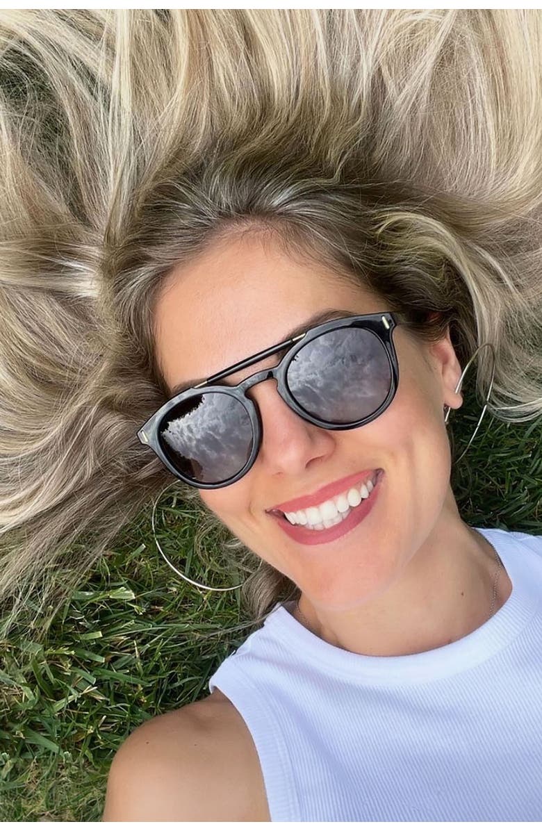 Velvet Eyewear Amelia Sunglasses, Alternate, color, Black