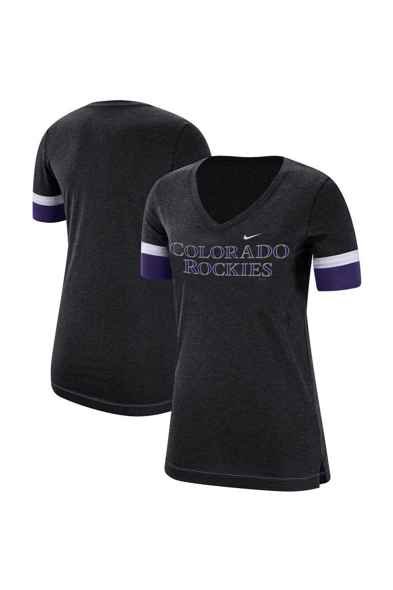 Women's Nike Black Colorado Rockies Mesh V-Neck T-Shirt, Main, color, Black