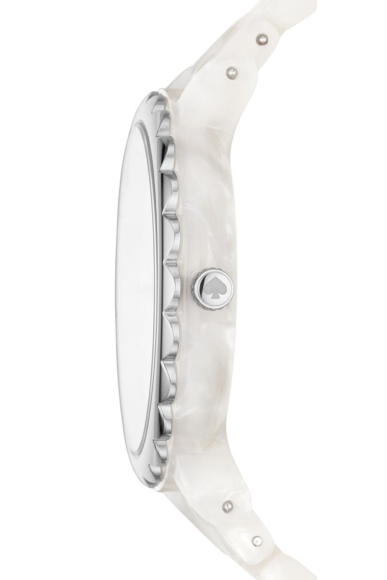 morningside acetate bracelet watch, 38mm, Alternate, color, WHITE