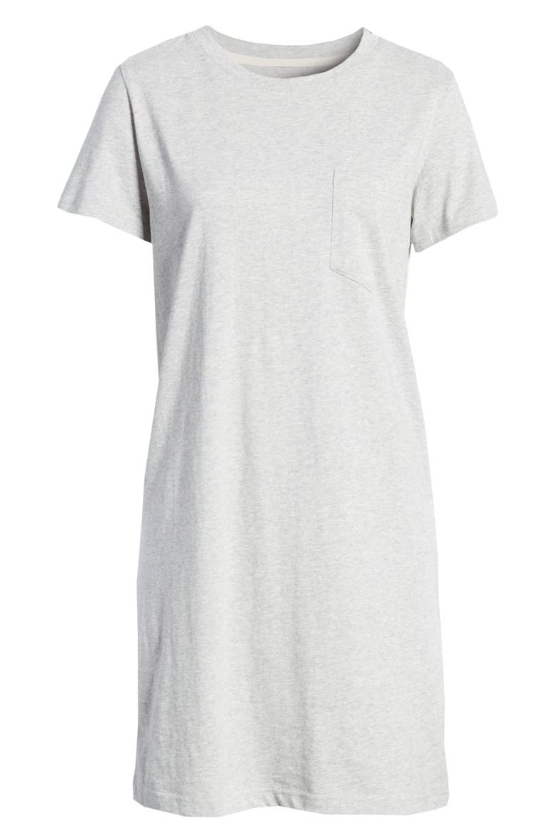 Kick Back T-Shirt Dress, Alternate, color, HEATHER GREY