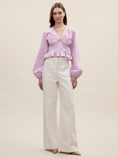 Rebecca Taylor Allegra Stripe Blouse In Wisteria