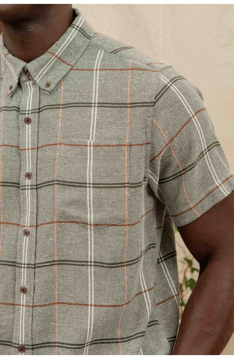 Bridge & Burn Jordan Slim Shirt, Alternate, color, Olive Ember Grid