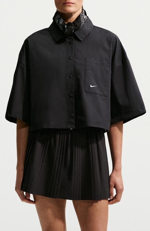 Sportswear Chill Cotton Poplin Oversize Button-Up Shirt