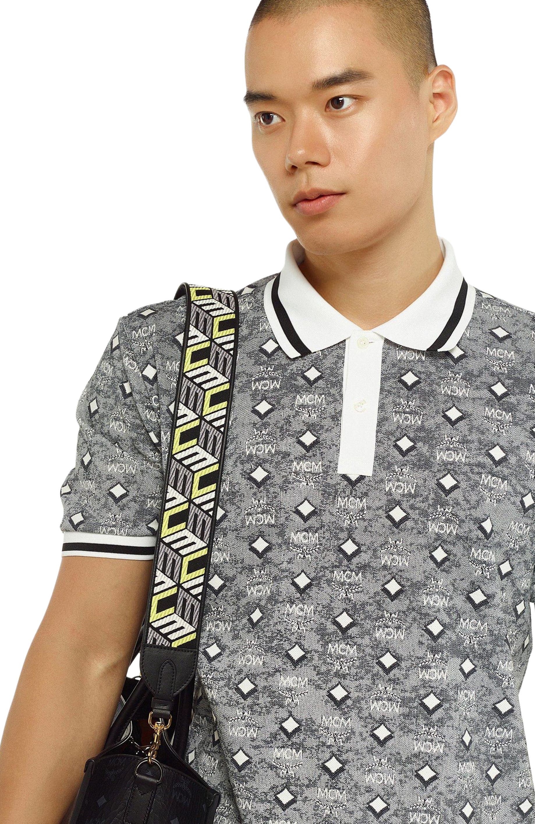 MCM Aren Shoulder Strap in Cubic Monogram Webbing, Alternate, color, 