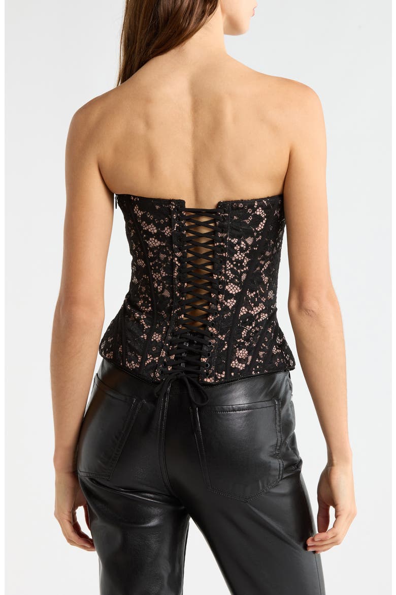 Solaine Lace Corset Top, Alternate, color, BLACK