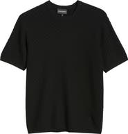 Emporio Armani Short Sleeve Basket Stitch Sweater