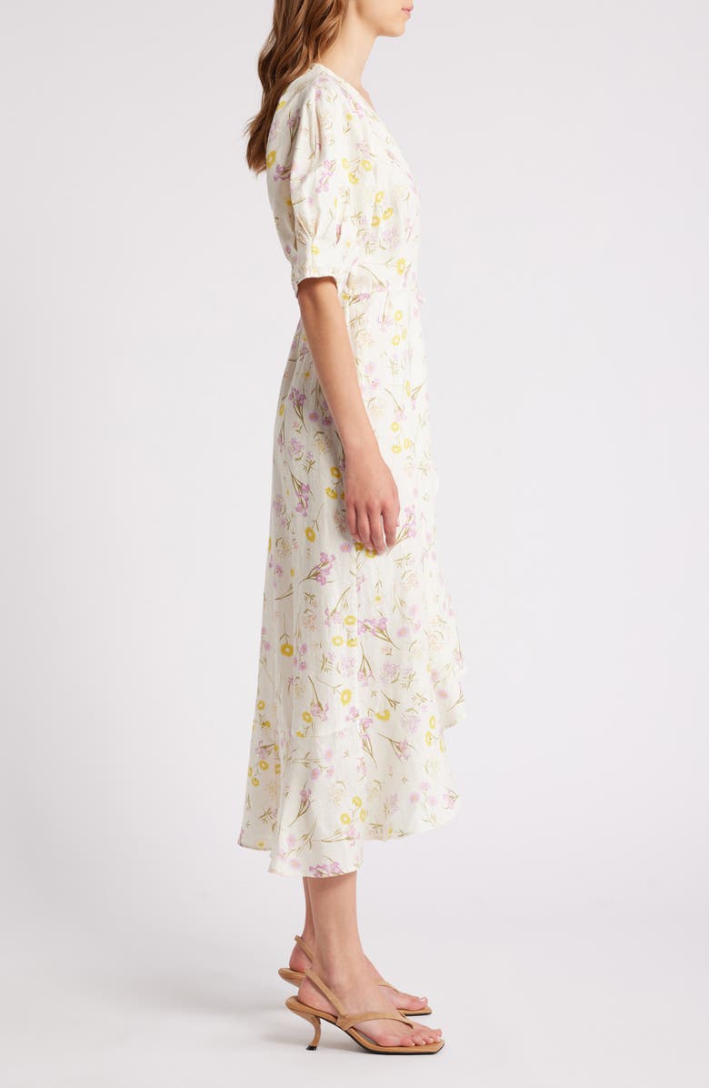 & Other Stories Linen Wrap Midi Dress, Alternate, color,