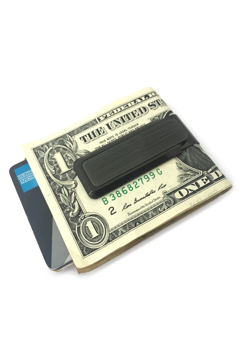 M-Clip Stainless Steel Woodgrain Money Clip, Alternate, color, BLACK