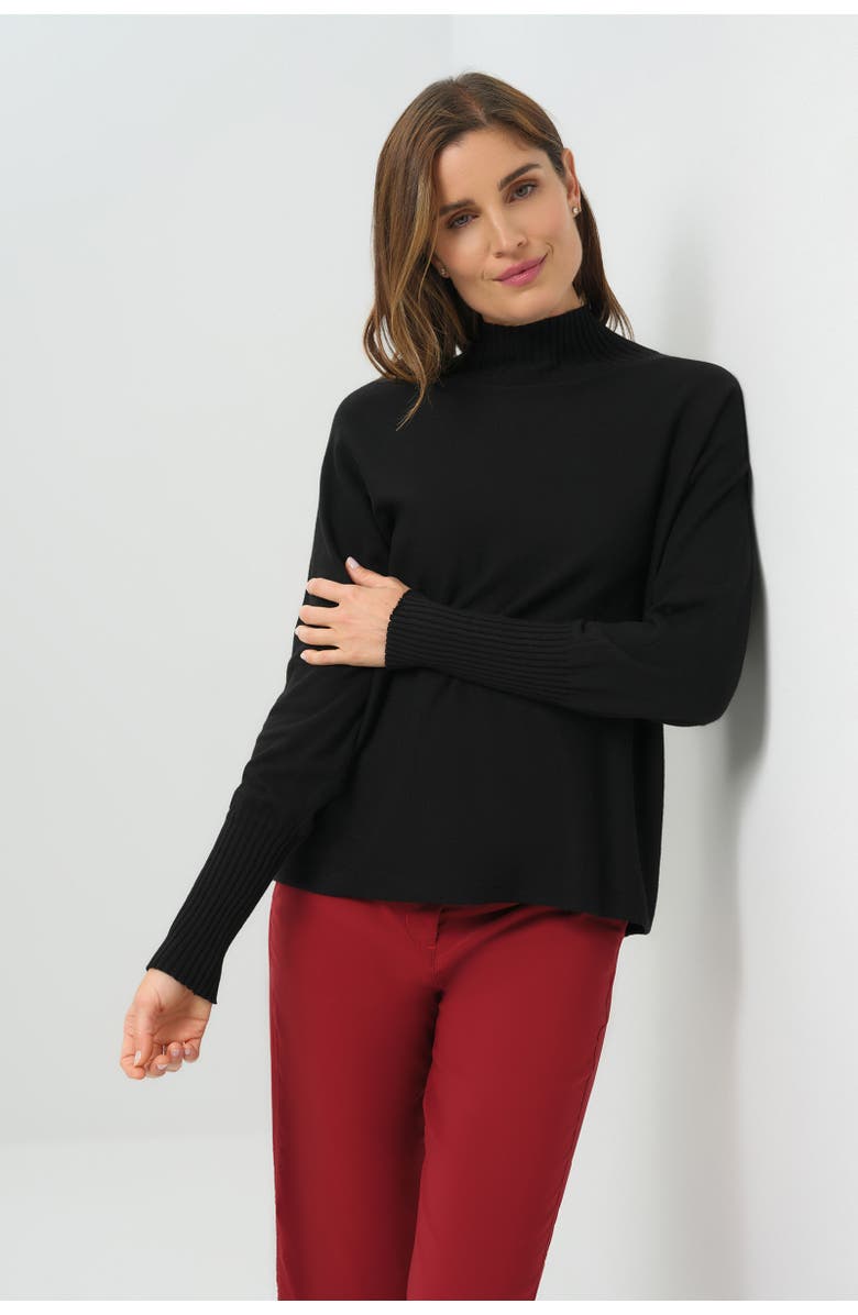 Anatomie Bexley Relaxed Sweater with Mockneck, Main, color, Black