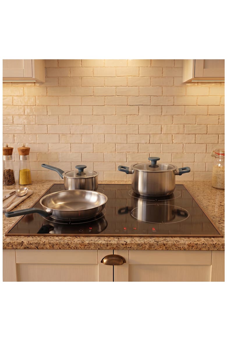 Leo Bolt 5-Piece 18/10 Stainless Steel Cookware Set, Alternate, color, OCEAN