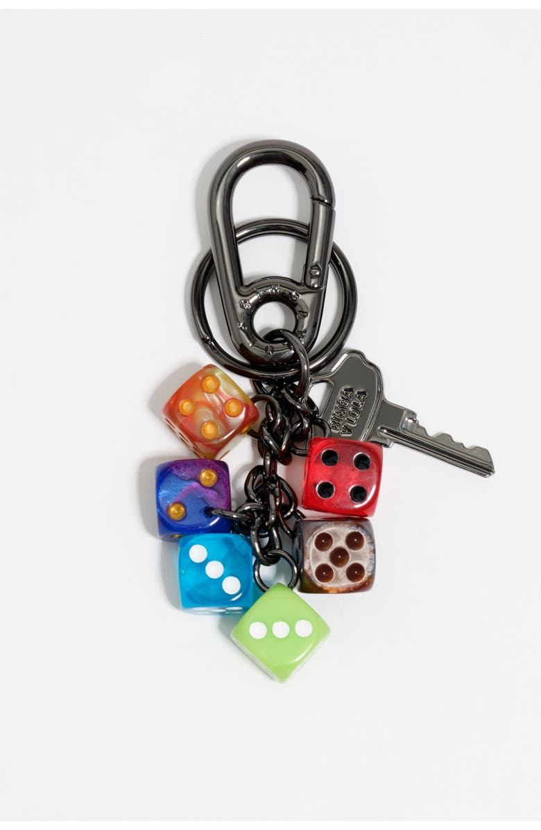 Bimba y Lola Metal multicolor dice key ring, Main, color, 