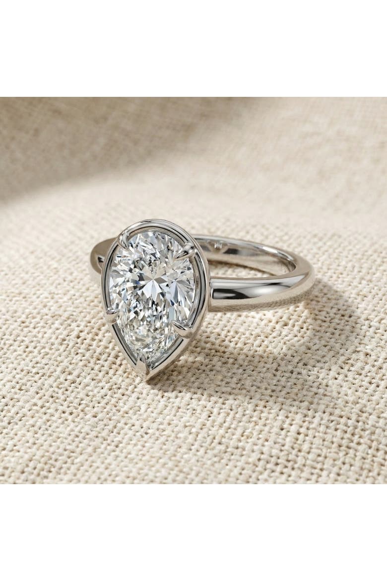 Certified 3Ct Pear Alissa Engagement Solitaire Ring 14k Gold or Pt Lab Grown, Alternate, color, 14k White Gold