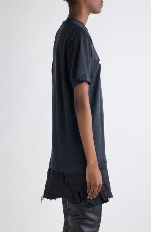 Balenciaga Luxury Embroidered Hybrid T-shirt Dress In Blue