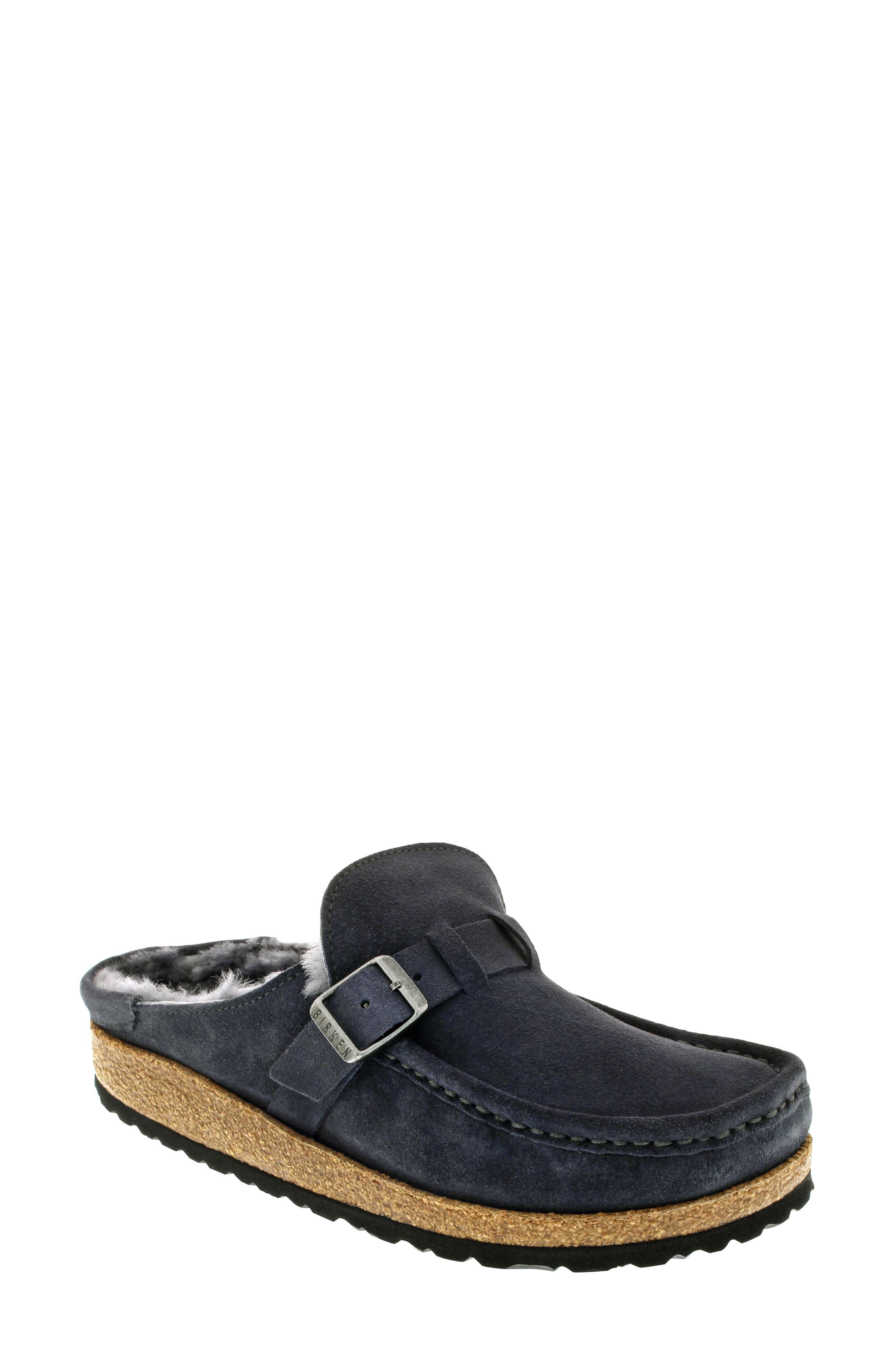 Buckley Genuine Shearling Mule, Main, color, GRAPHITE SUEDE/ SHEARLING