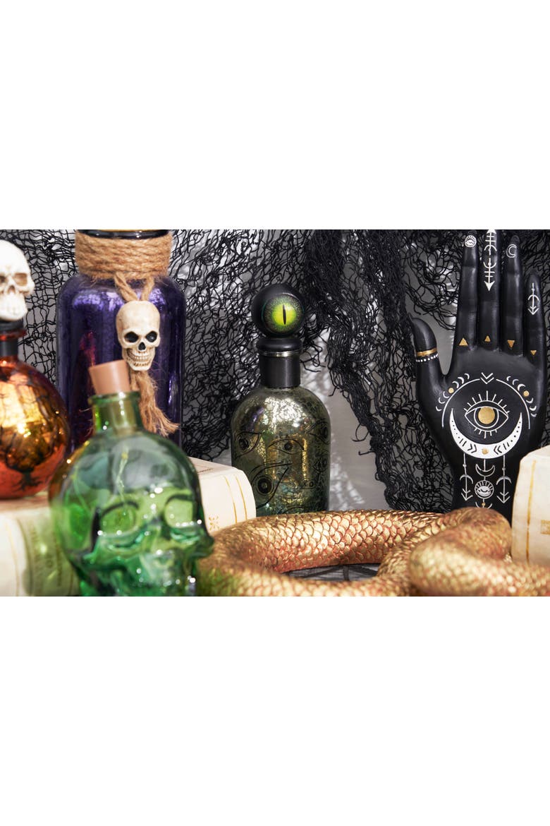 Skeleton Hands Decorative Halloween Glass Bottle Figurine, Alternate, color, Red