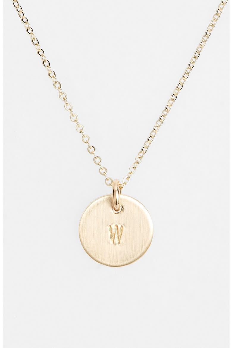 14k-Gold Fill Initial Mini Circle Necklace, Main, color, 14K GOLD FILL W