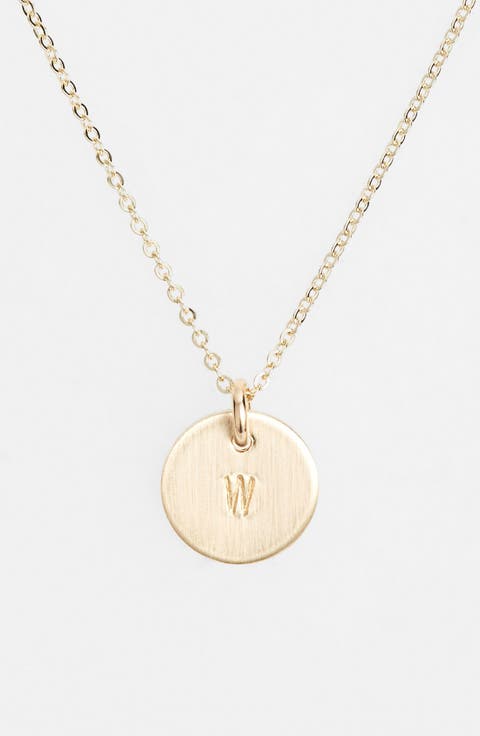 14k-Gold Fill Initial Mini Circle Necklace