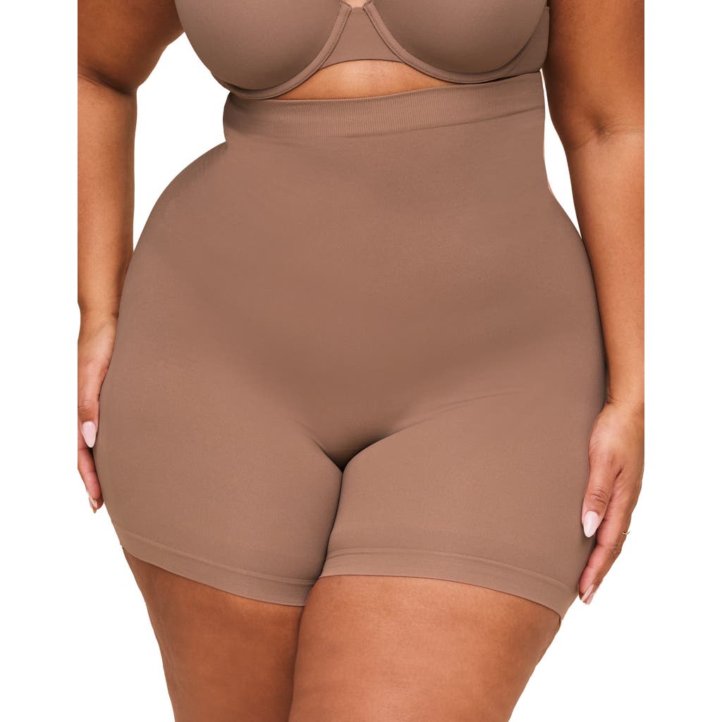 Adore Me Reece High-waisted Smoothing Shorts In Medium Beige