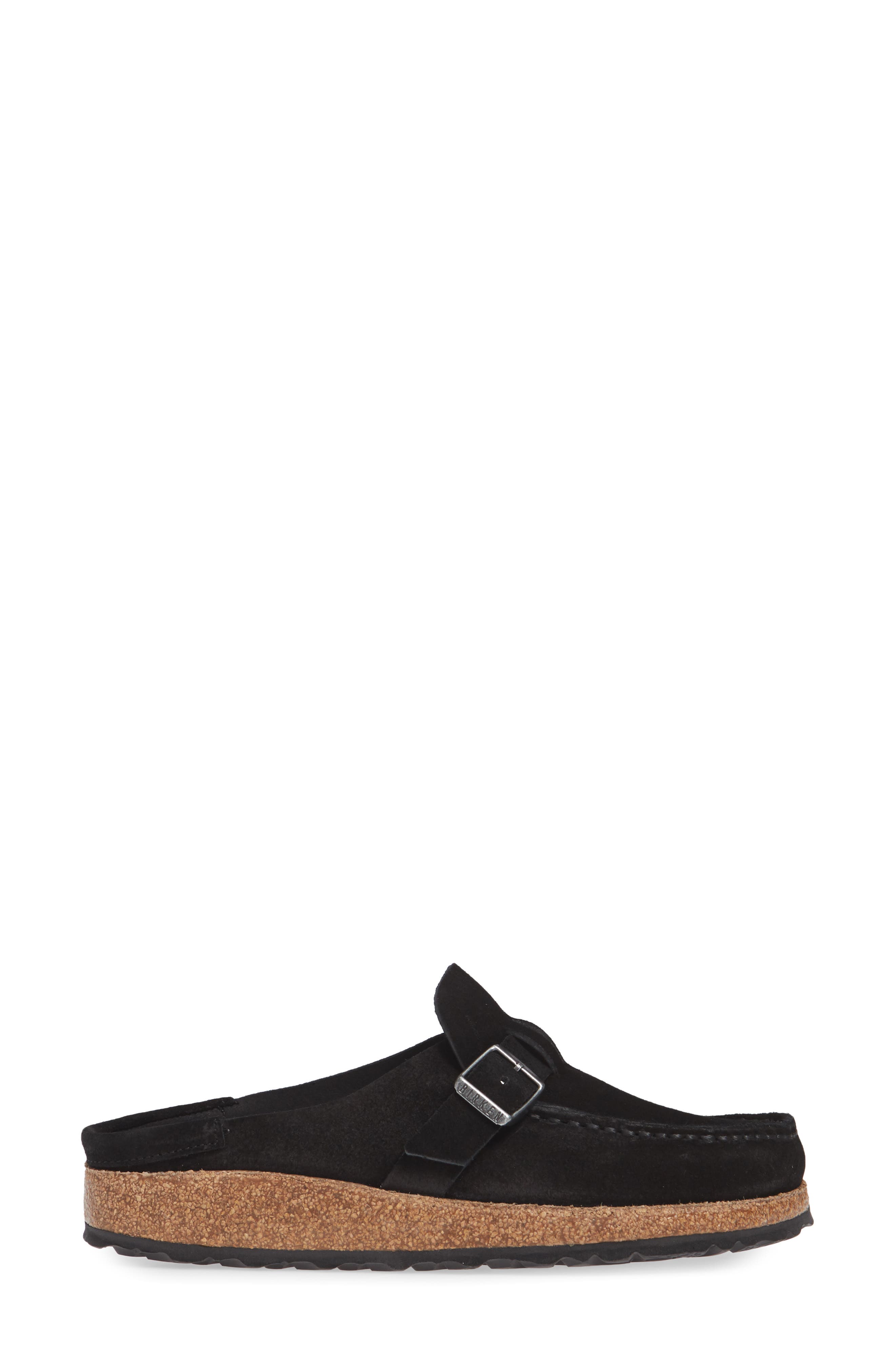Birkenstock Buckley Clog, Alternate, color, Black Suede