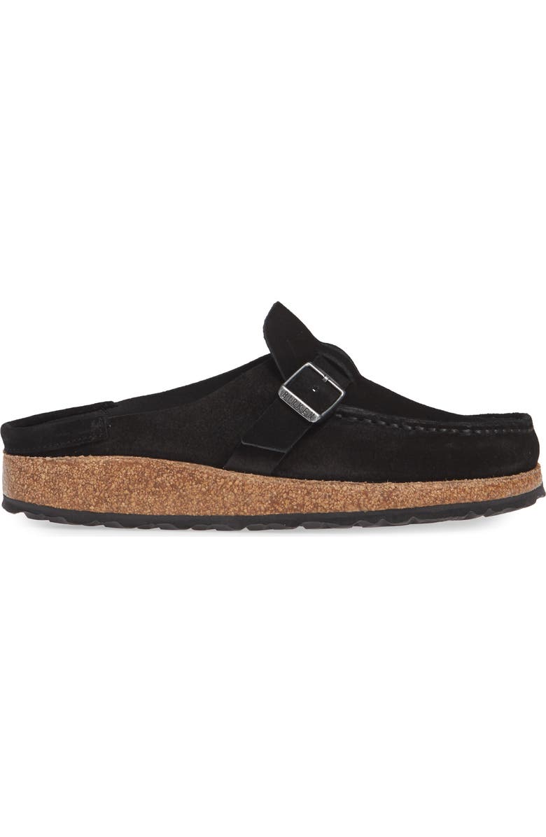 Birkenstock Buckley Clog, Alternate, color, Black Suede