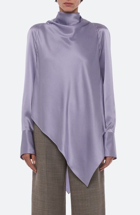 Silk Cowl Neck Top