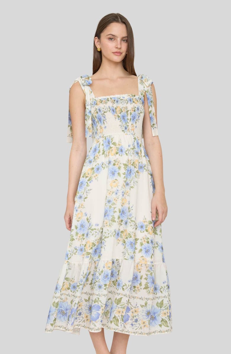 Blu Pepper Floral Midi Dress, Alternate, color,
