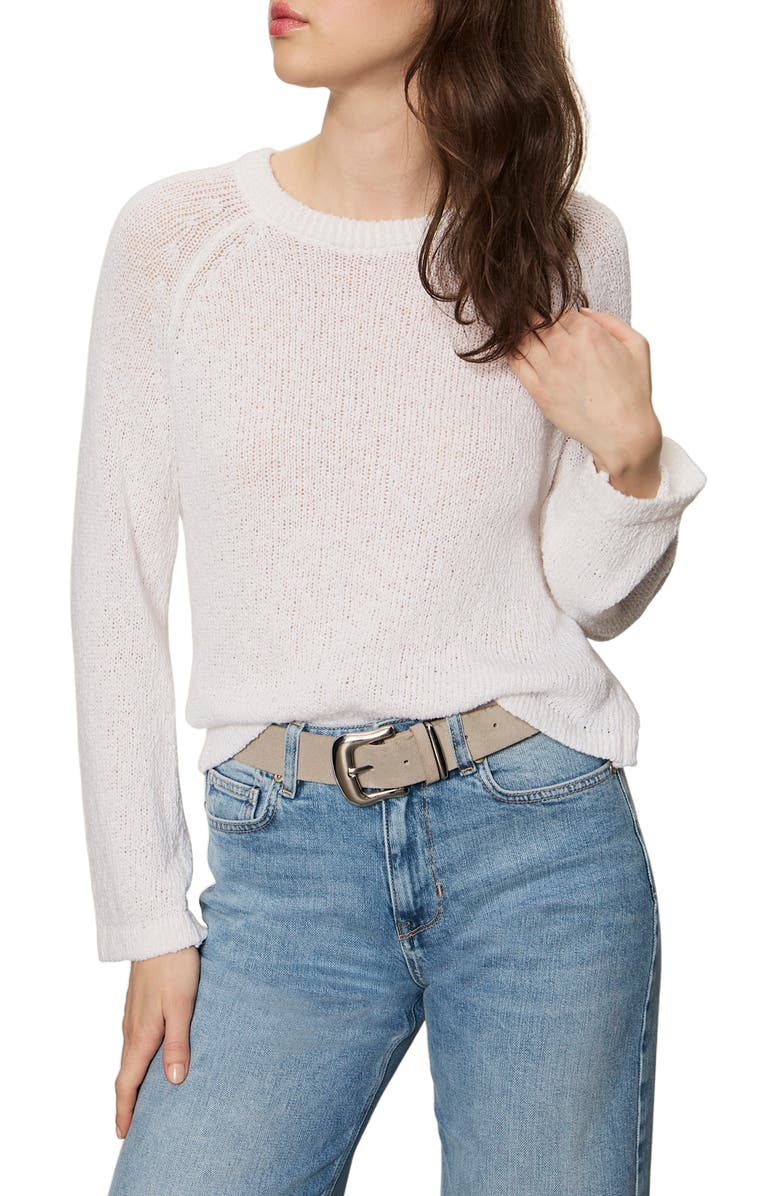 Sanctuary Cotton Blend Sweater, Alternate, color, Bleached White