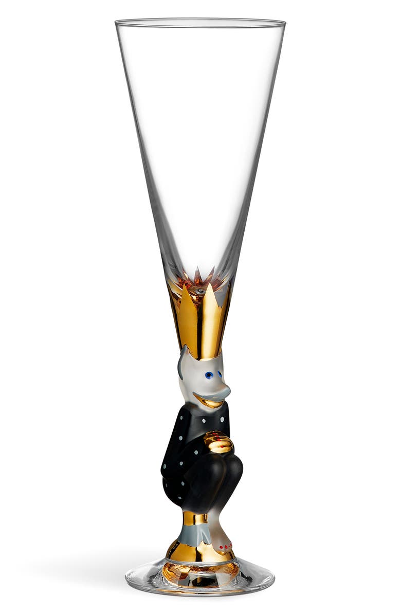 Orrefors Sparkling Devil Champagne Flute, Main, color, Dark Gray