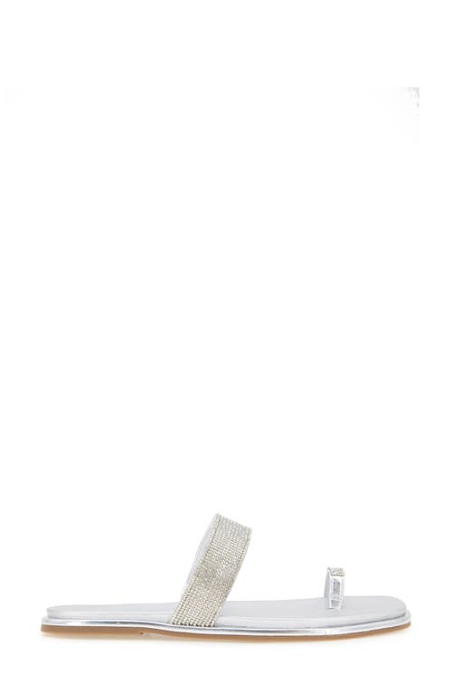 Reaction Kenneth Cole Wilfred Toe Loop Flat Sandal In Silver